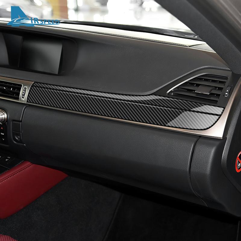 Real Soft Carbon Fiber Sticker For Lexus GS F 2012 2013 2014 2015 2016 2017 2018  LHD RHD Car Co-pilot Center Console Panel