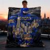 1pc Batman Outdoor Flannel Throw Blanket Soft, Lightweight & Warm for Sofa, Office