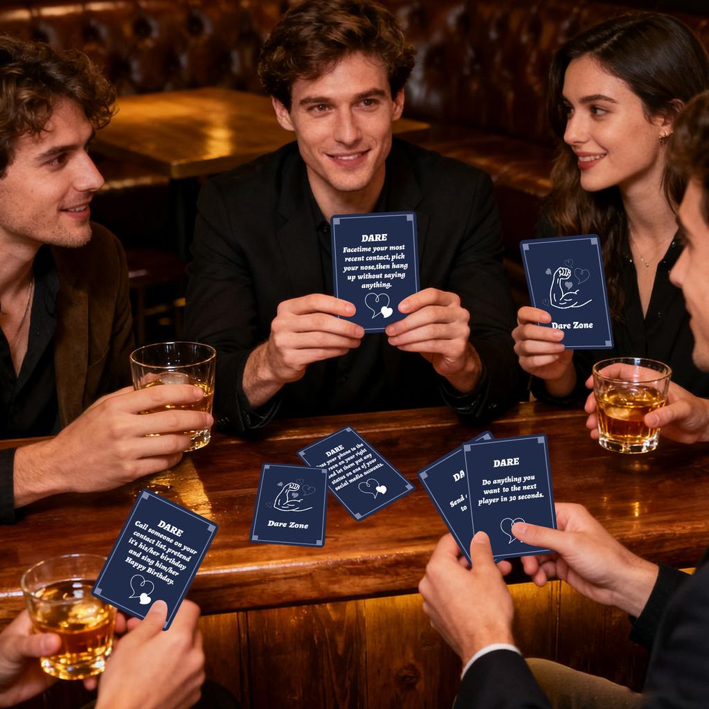 Interactive Board Game Cards for Parties Social Gatherings Featuring Dare Zone