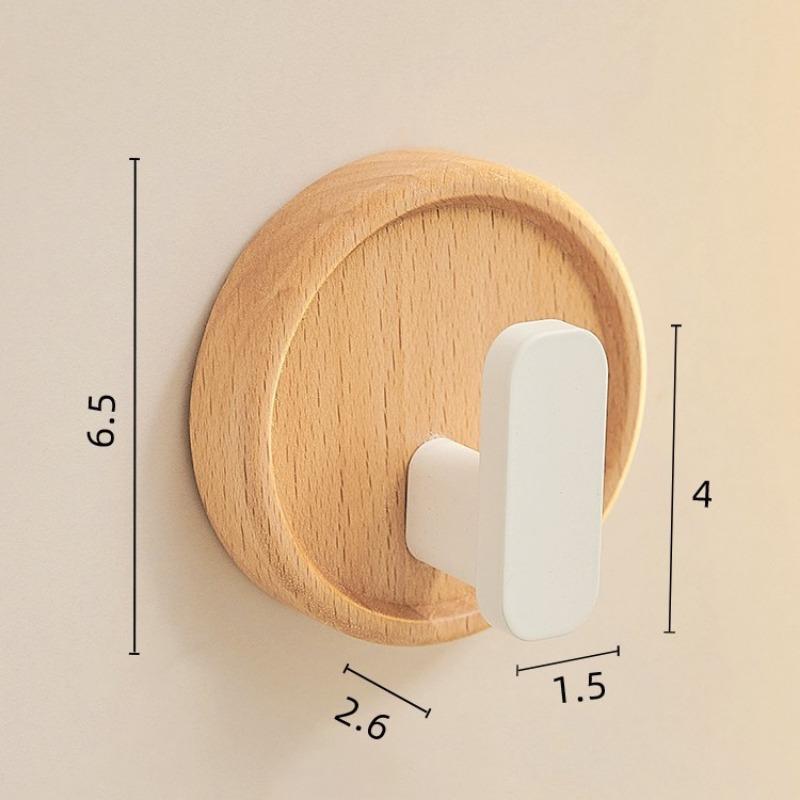 Selbstklebender massiver Holzhaken, Nussbaum-Schlüssel, dekorativer Handtuchhalter, Haken, Türhänger, Wandgarderobe, Küchen- und Badezimmer-Organizer