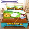 3pcs Custom Name Aggu The Little Wizard Bedding Set Duvet Cover Closure Includes 1 Duvet Cover & 2 Pillowcases, Soft and Comfortable for All Seasons.