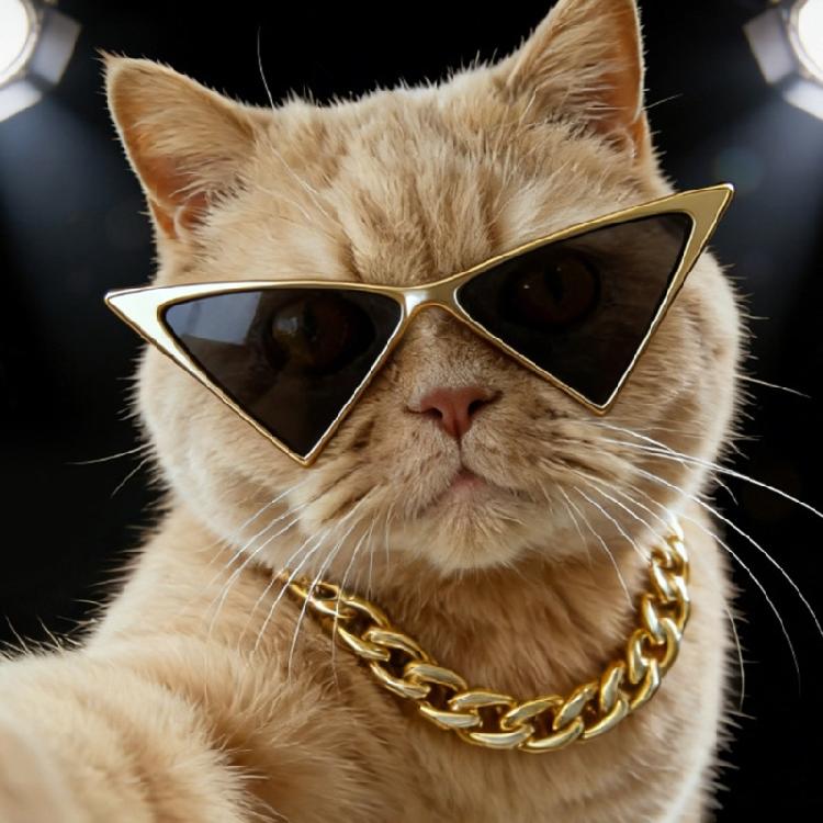 Shimmering Gold Chain Pet Collar Fashion Jewelry Accessory For Puppies Kittens Pet Photography Theme Event Dressingup
