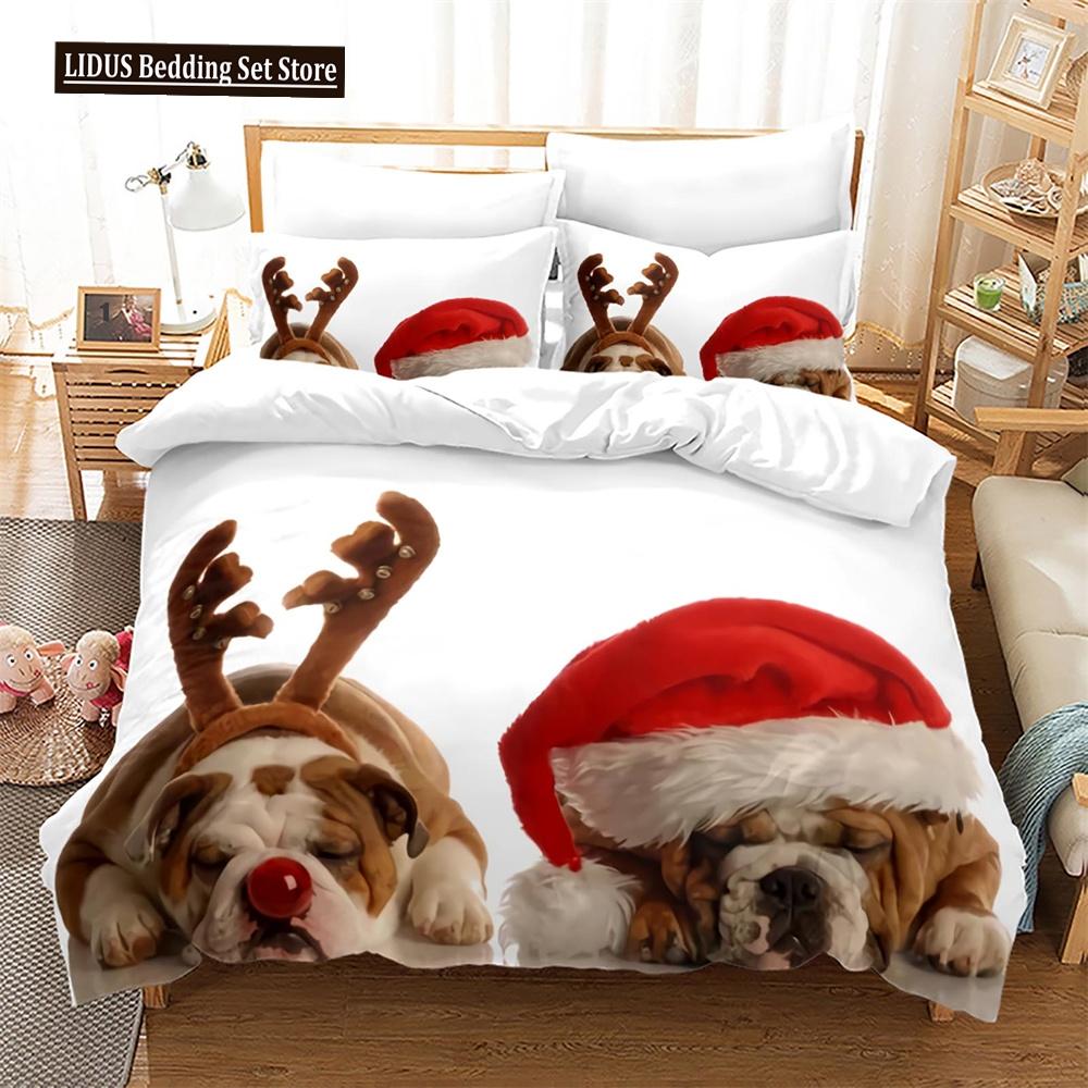 Weihnachts-Bettbezug-Set King Queen Full Size Winterthema Schneemann-Muster Polyester Bettdeckenbezug für Kind Festivalgeschenk