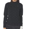 Marie Claire Lightweight Block Check Mock Neck Knit Black Women's 734724,