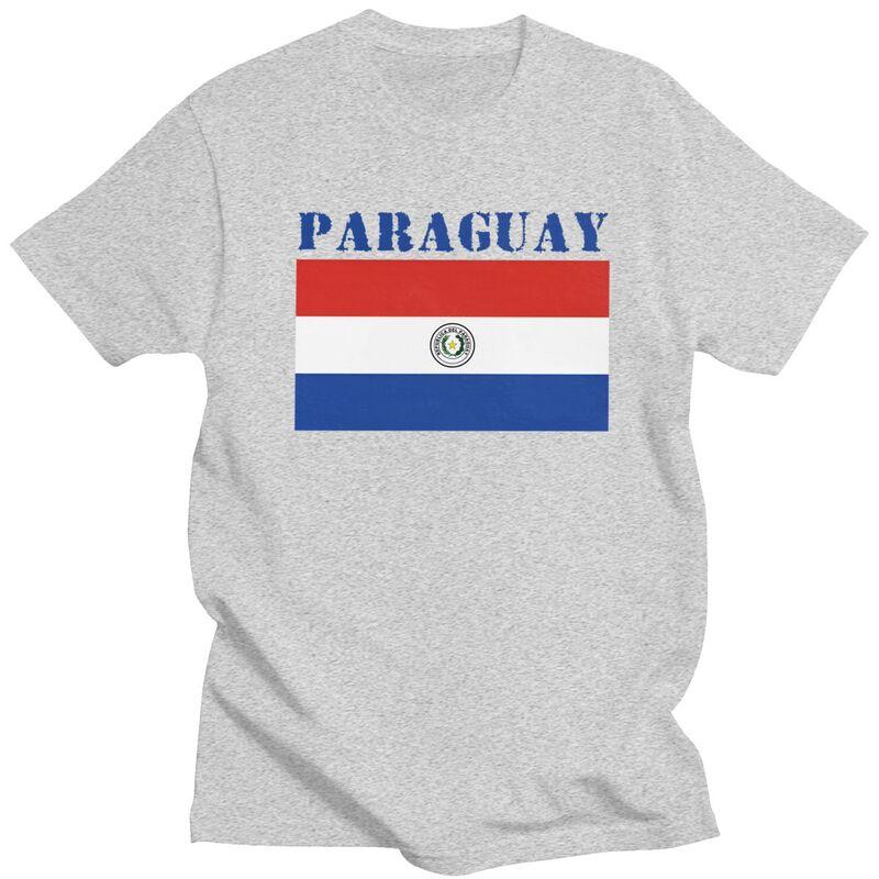 Custom Mens Paraguay Flag T Shirt Short Sleeves Cotton Tshirts Streetwear Tshirt Casual Tee Clothes