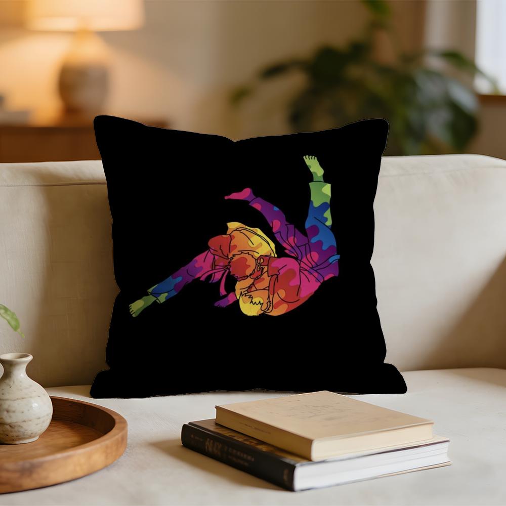 Sports Judo Martial Arts Cushion Cover Short plush pillowcase for bed sofa carwashable