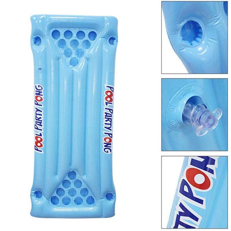 Swimming Pool Game Floating Inflatable Beer Pong Table Bar Tray Inflatable Cup Holder Water Pool Party Entertainment & Ice Tank