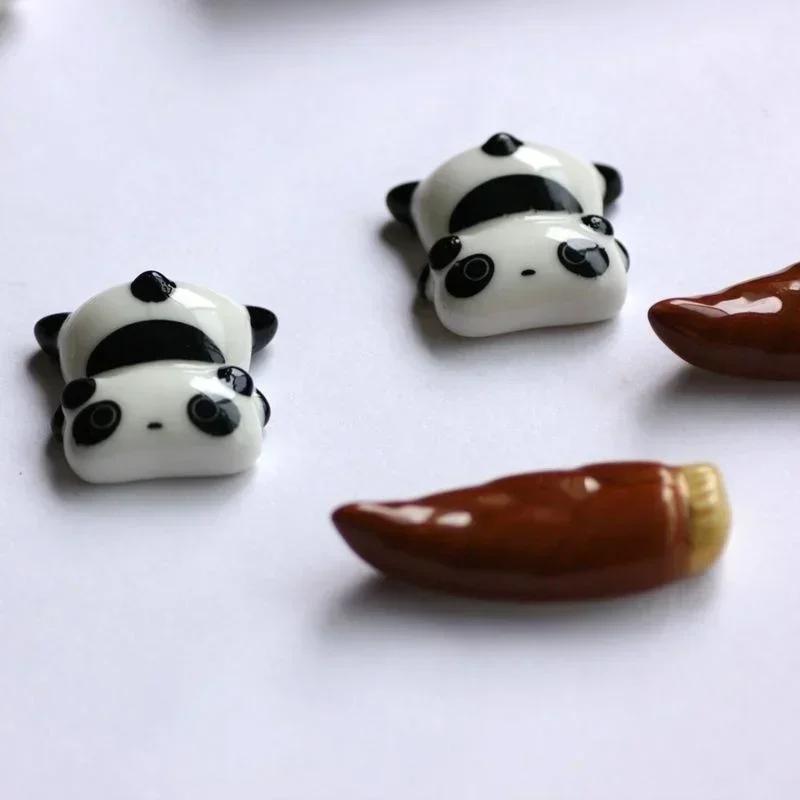 Cute Panda Chopstick Rack Kitchen Table Supplies Ceramic Ware Porcelain Spoon Fork Chopsticks Holder Household Decoration Tools