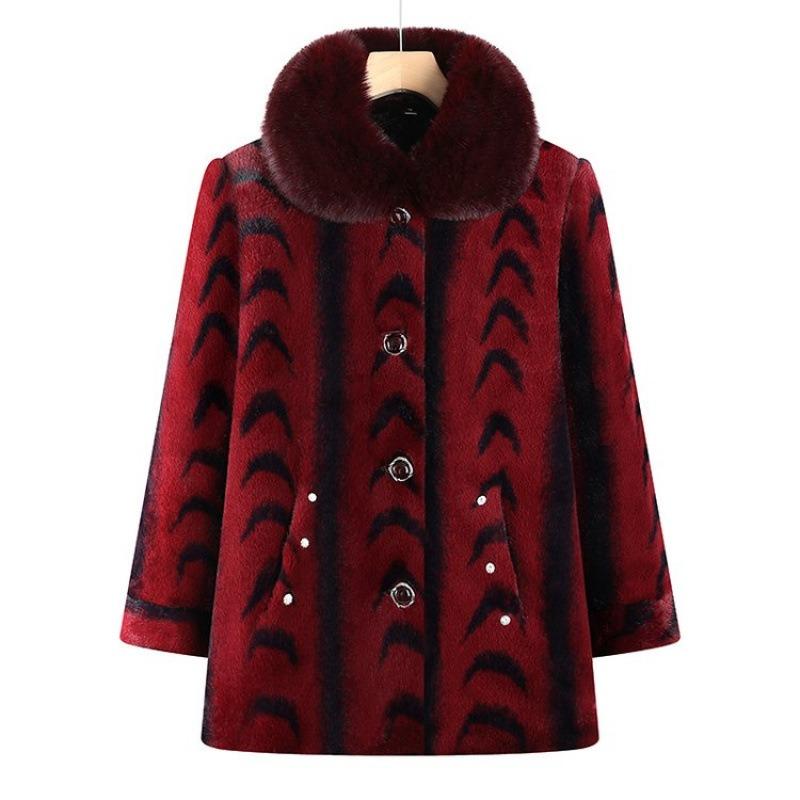 Winter winter clothing fleece thermal jacket women's coat mink thickened old lady fleece
