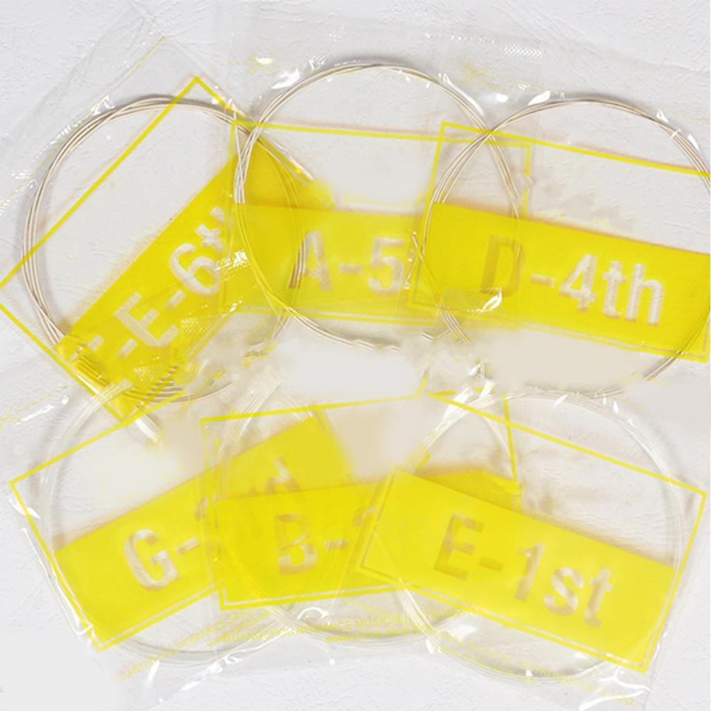 6Pcs Guitar Strings Nylon Clear Finish Delicate Professional Classic Guitar Strings Replacement