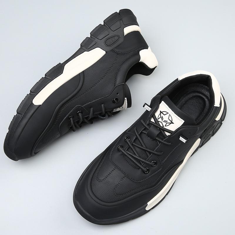 Men's shoes are versatile, high-end, trendy leather shoes, men's genuine leather retro soft-soled sports and leisure shoes