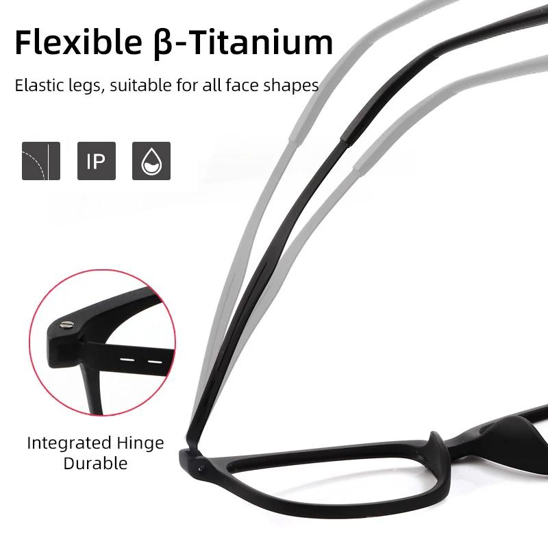 CLLOIO Ultra-light TR90 Anti Blue Ray Reading Glasses Men Women Classic Round Titanium Legs Myopia Prescription Optical Eyewear