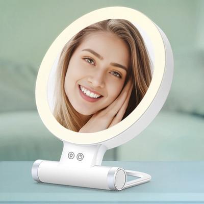 Podświetlane lusterko do makijażu LED 5/10/20/30X Powiększające Dwustronne lusterko kosmetyczne ze światłem USB Ładowalne Regulowana jasność Przenośne