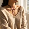 Long Chain Knotted Choker Necklace Y2K Neck Chain Sexy Layered Chain Choker  Women