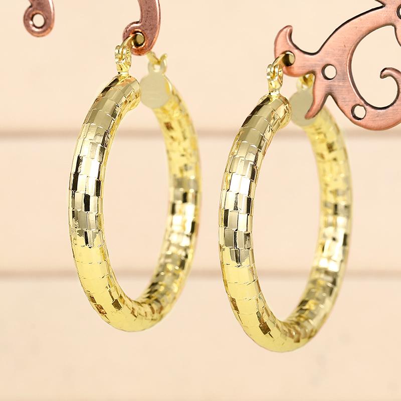 CAOSHI Vintage Exaggerated Hoop Earrings for Women Gorgeous Gold Color Earring Accessories Fashion Female Wedding Party Jewelry
