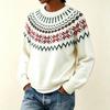 Fair Island Knitted New Retro Round Neck Star Anise Sweater Autumn And Winter Women'S Jacquard Knitted Sweater Women