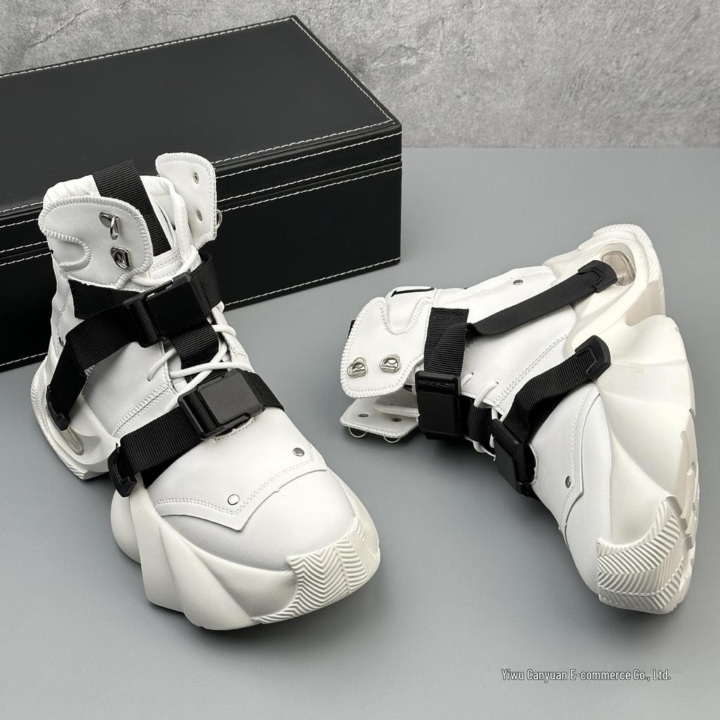 Europäische Herren High-Top Schwarze Sneaker: Frühling 2025 Trend, Größenerhöhend und Stilvoll