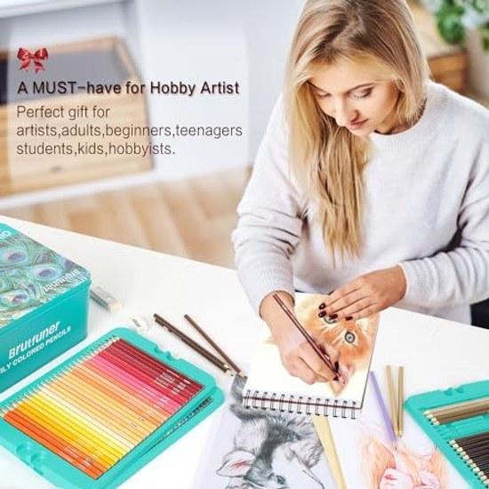 Oil-based colored pencil 300 color set (lead diameter 3.3mm) professional grade soft core ideal coloring painting children adults artists.