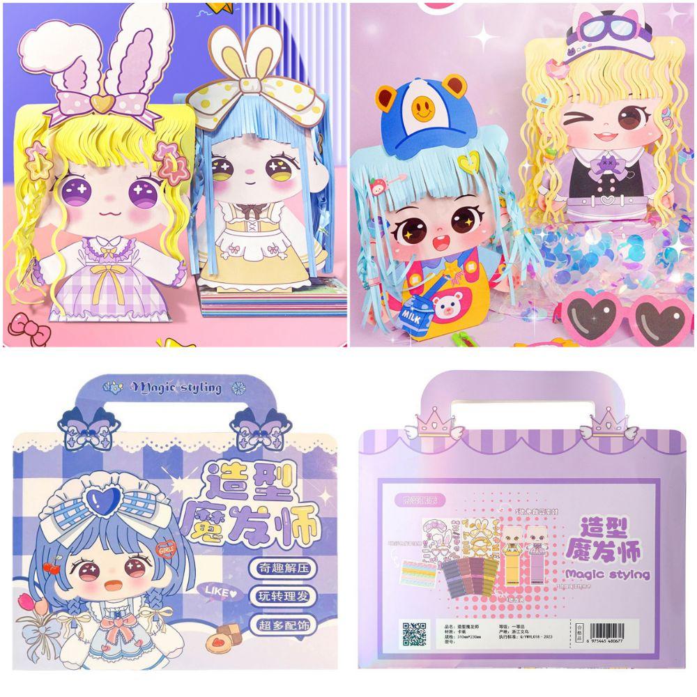 Stacking and Pasting 3D Hairdressing Sticker Paper Cuttings Game Stickers  For Kids Adults