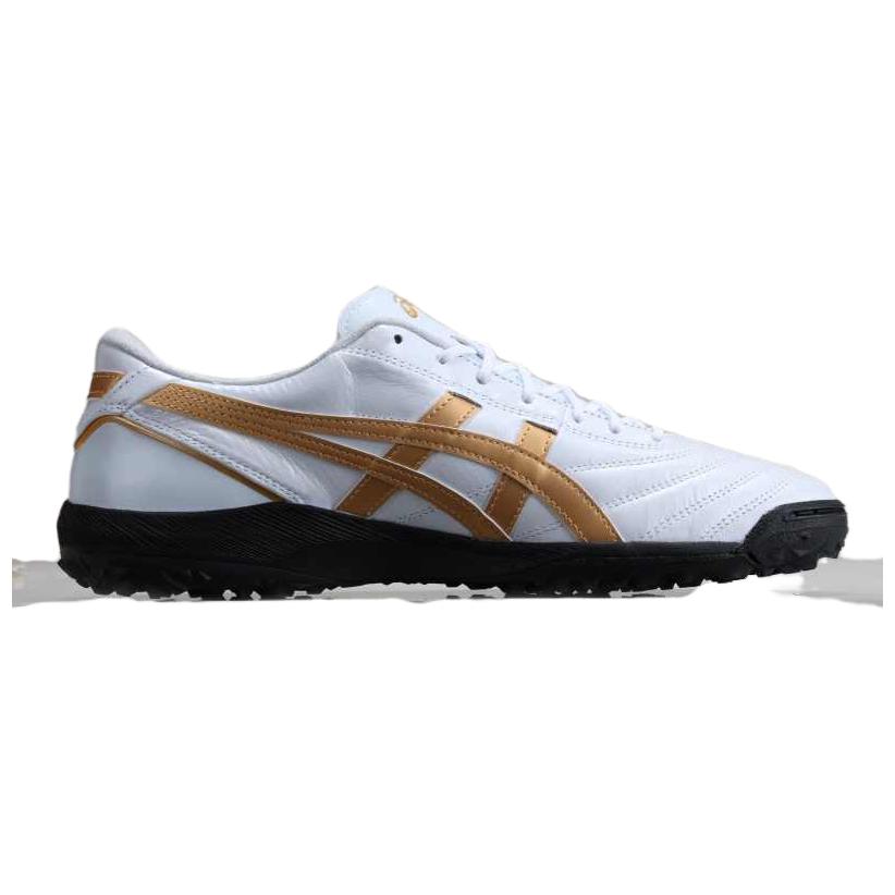 Asics C3 TF Turf Wear Resistant And Lightweight Soccer Shoes Men's White Gold Sneakers 1113A056-100