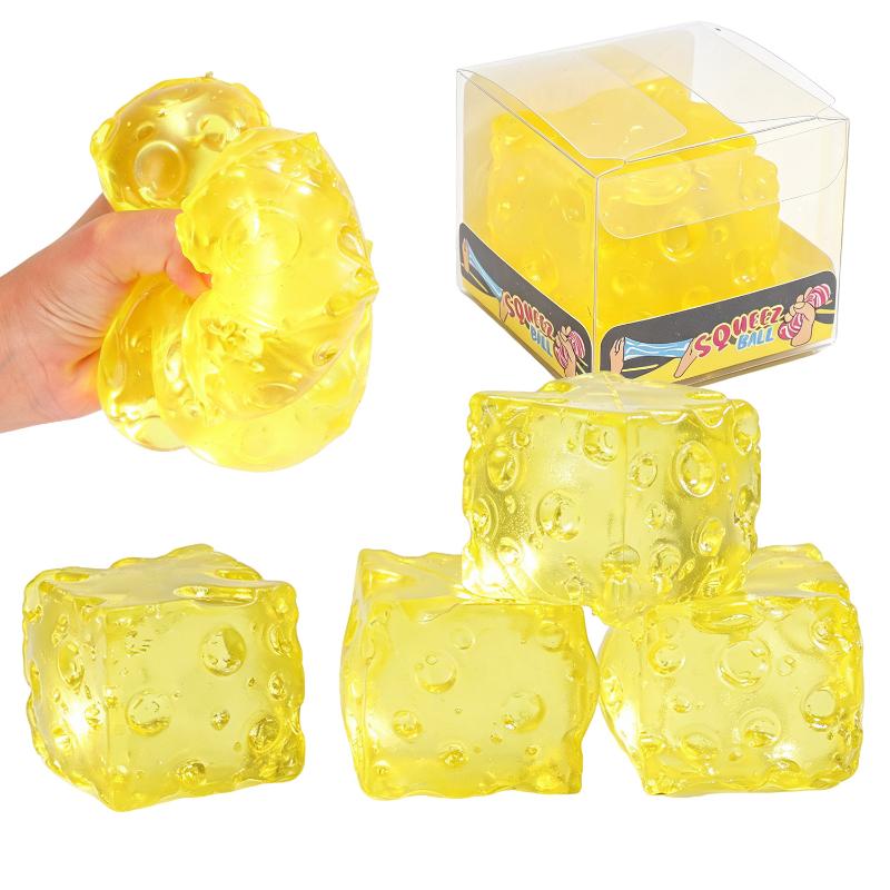 Honey Cheese Square Fidget Toy Super Soft Mochi  Anxiety Stress Relief for Adult Office Stress Buster