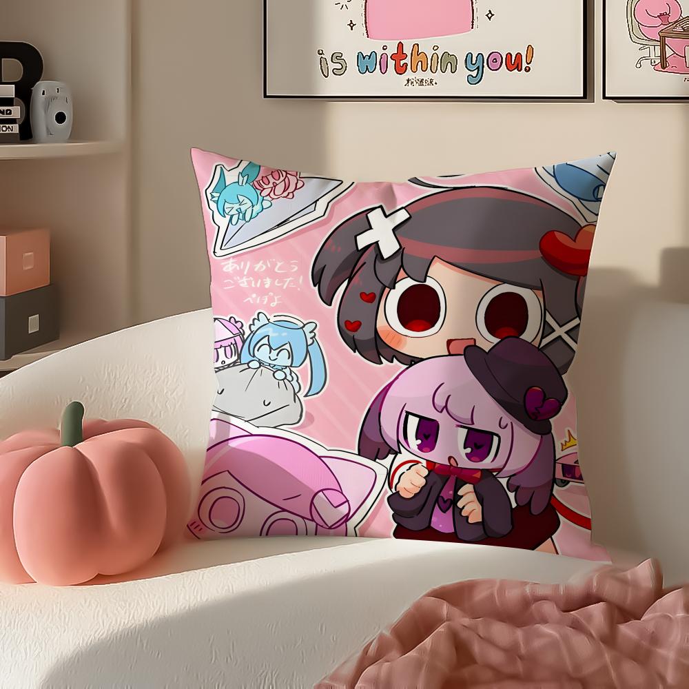 Cute Quirky Vocaloid Japanese PPepoyo Cushion Cover Pillowcase Short Plush Invisible Zipper Room Sofa Cushion Cover