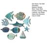 10Pcs Wooden Fish Wall Decoration School of Fish Beach Lake House Bathroom Wall Art Nautical Coastal Ocean Theme Hanging Ornament