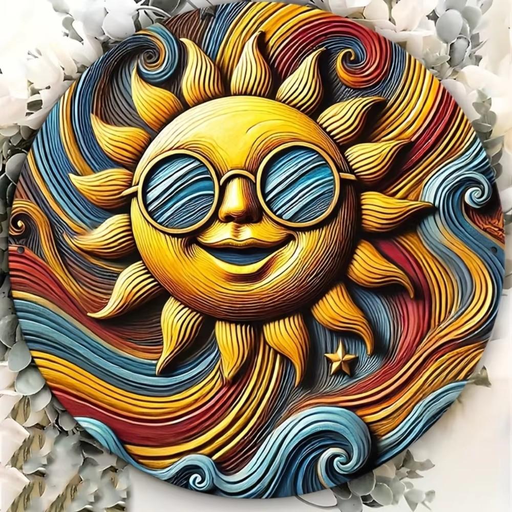 OrientalAura 1pc Yin Yang Bagua Aluminum Sign - 8 Inch Round HD Printed Metal Decor - Weather Resistant for Home