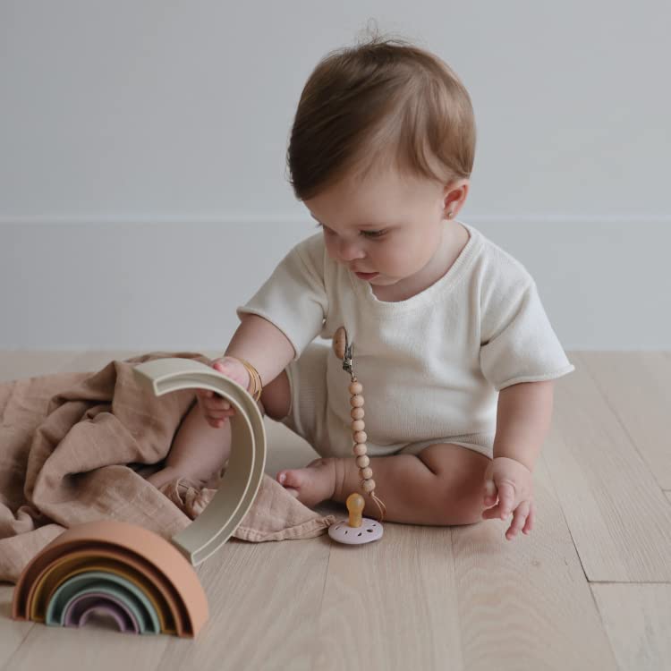 mushie Rainbow Stacking Educational Stacking Nordic Rainbow Stacker Tropical Toy, Toy, Blocks, Style, Toy,