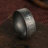 Men Punk Gothic Stainless Steel Rings Vintage Cross Jesus Letter Unique Religious Jewelry Gift for Men
