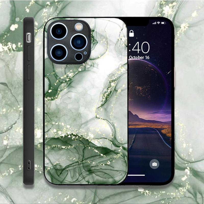 Fashion Colorful Marble Phone Case for IPhone 11 12 13 14 15 16 Pro Max Mini X XR XS 7 8Plus SE2 Shockproof Tempered Glass Cases