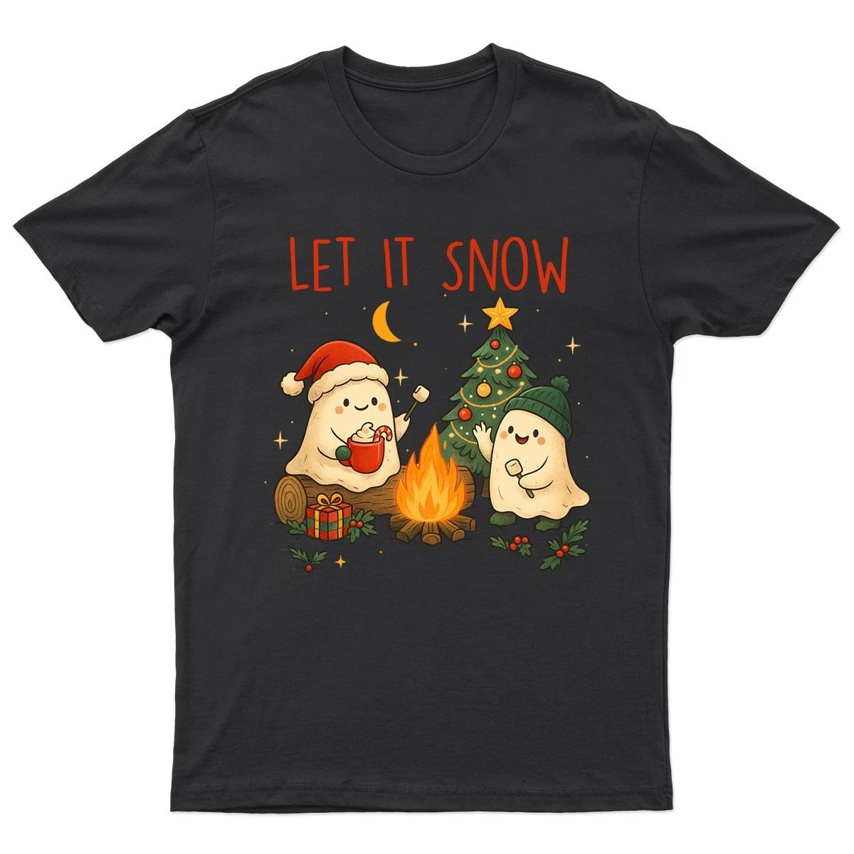 Let It Snow Snowmen T-Shirt Unisex Gift Retro Seasonal Funny Xmas Santa Womens XXXL