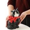 1PC Decoration Cat Lover Gifts Ceramic Vase Hand-Drawn Polka Dot Bow Tie Cute Small Diameter Aesthetic Cat Shape Artistic 20x14cm