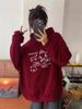 Women's American-Style Thickened Hoodie, Autumn/Winter 2024, Plus Velvet Heavyweight, Loose Fit, Lazy Style Outerwear