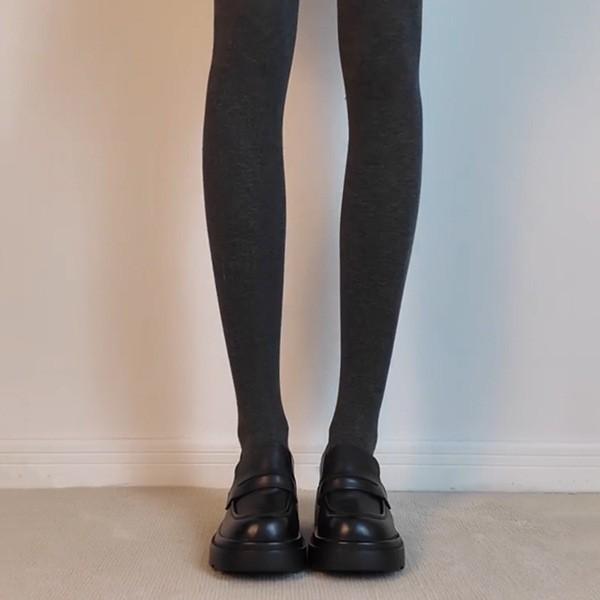 Sheepskin version~ Leather platform muffin one-pedal loafers women's retro British black versatile small leather shoes single shoes