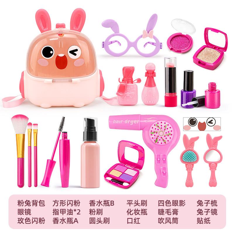 Simulation Children'S Cosmetics Set Rabbit Storage Backpack Girl Playing House Colorless Makeup Toy