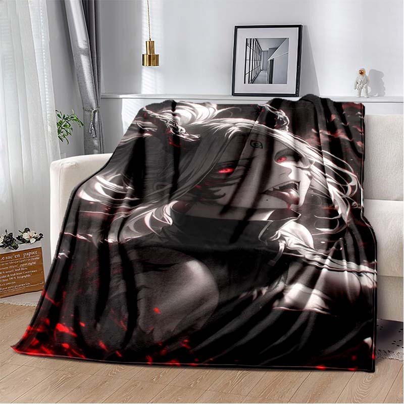 

Gothic Creepy Doll Print Fleece Blanket, Soft Throw Blanket for Sofa, Bed, Office, Halloween Decor Gift 80cm x 120cm
