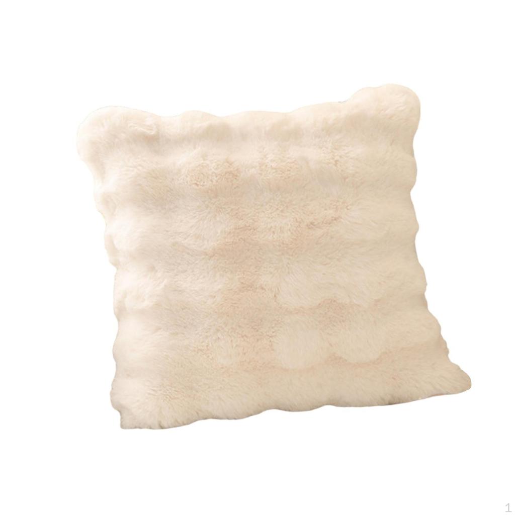 Plush Cushion Cover Case Supplies 43cmx43cm Compact Pillowslip Throw Pillow for Sofa