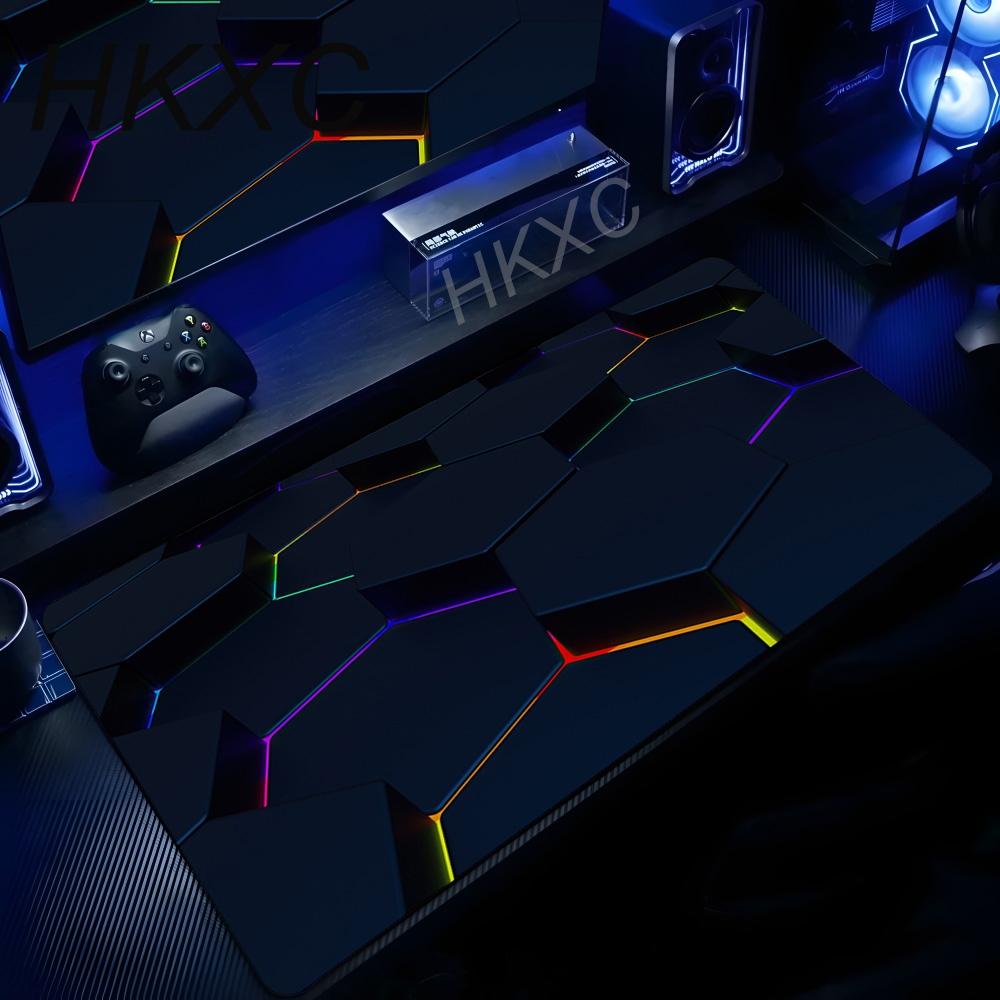 D Geometry HD Table Mat Rubber Antislip Base Gaming Keyboard Big Mousepad Large Computer Office Carpet Washable Not Fading