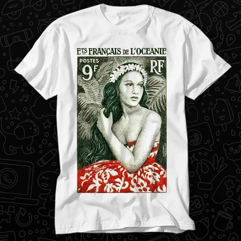 1955 French Polynesia Girl Of Bora Bora Postage Stamp T Shirt 522