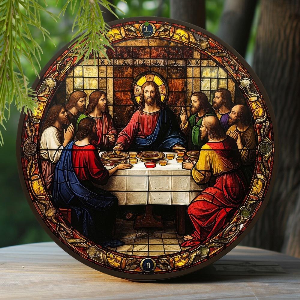 Art Deco Acrylic Religious Jesus Sun Catcher,Wall Hanging Decorative Sign for Home & Garden, Multipurpose Religious Theme Plaque