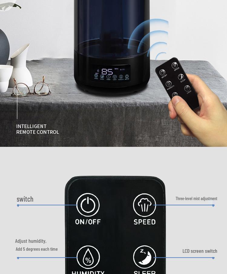 4L Household Humidifier & Air Purifier for Mother and Baby - Desktop Aromatherapy Machine for Bedroom Air Conditioning