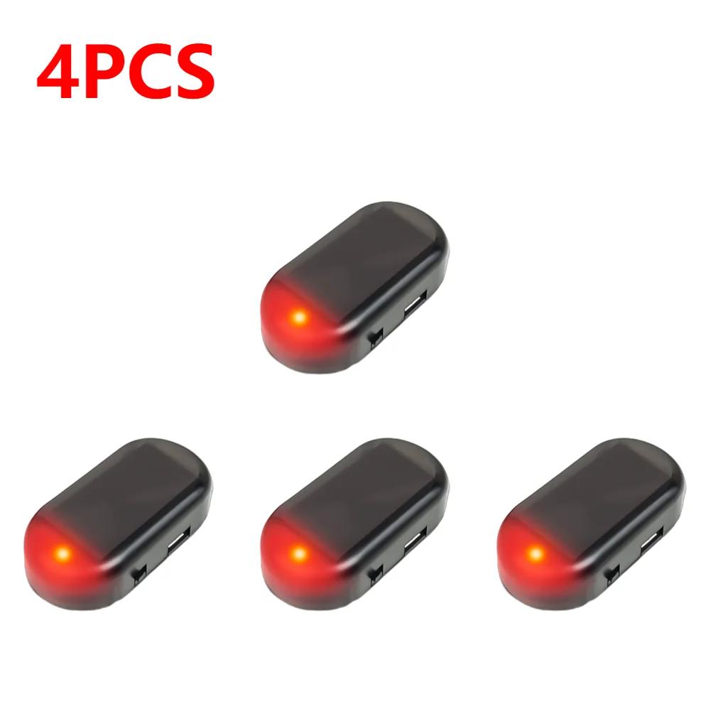 1-10Pcs Car Fake Security Light Simulated Dummy Alarm Solar Powered Anti-Theft Caution Lamp Super Bright LED Flashing Imitation