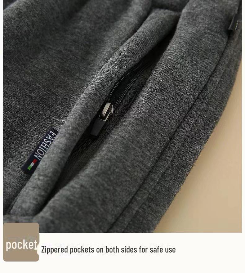 Męskie pluszowe spodnie dresowe z jagnięcej skóry - Pogrubione, o luźnym kroju, zimowe spodnie codzienne dla osób w średnim i starszym wieku.