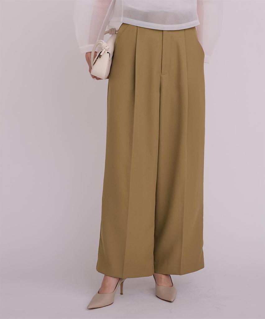 Beautiful Silhouette Wide Pants BFXN2070 SP Camel [Yours] One-Tuck Women's