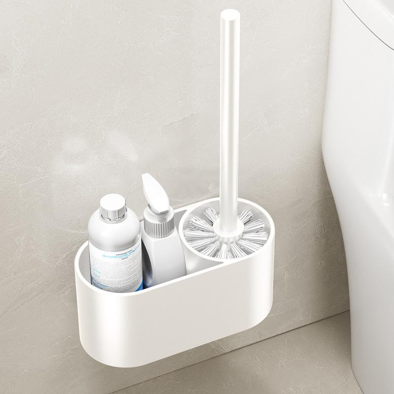 

Держатель для туалетной щетки для глубокой очистки Настенный Аксессуары для ванной Полка Дизайн без сверления черный белый