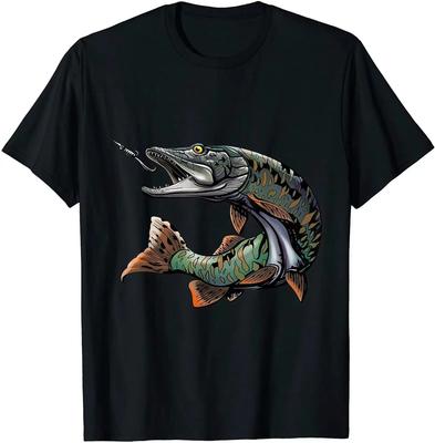 Musky Esox Fisherman Angler Fishing T-Shirt Cotton O-Neck Summer Short Sleeve Casual Mens T-shirt Size