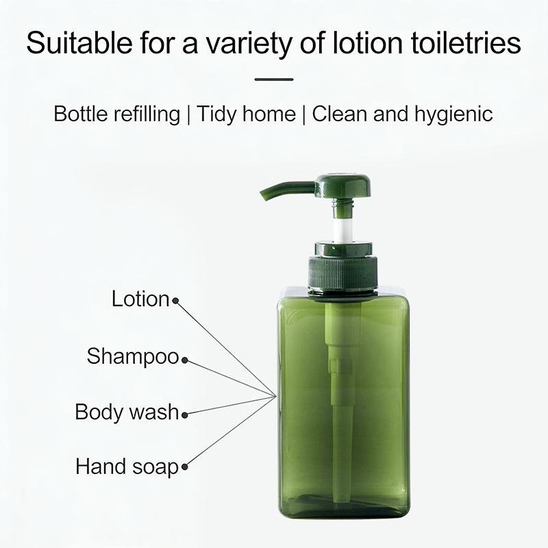 100-650Ml Kare Şişe Sıvı Sabun Çırpılmış Köpük Noktaları Şişeleme Şampuan Losyon Duş Jeli Pompalı Şişeler ve Sabunluk