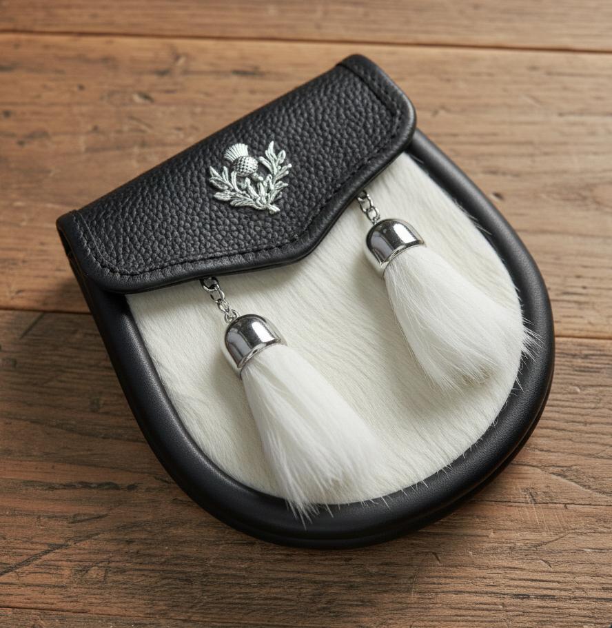 Boys Kids Sporran Scottish Children Junior Leather Wallet for Kilts Highland Dress Attire