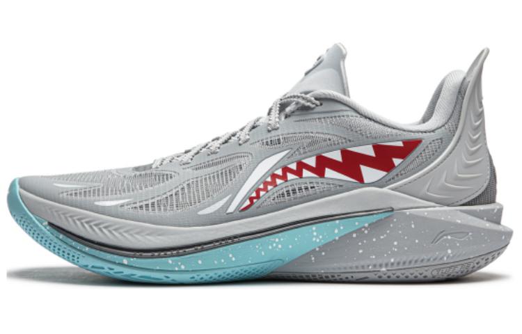 Li Ning SONIC 12 Great White Shark Low top Basketball Shoes Men s Gray Red ABAU019-6 46